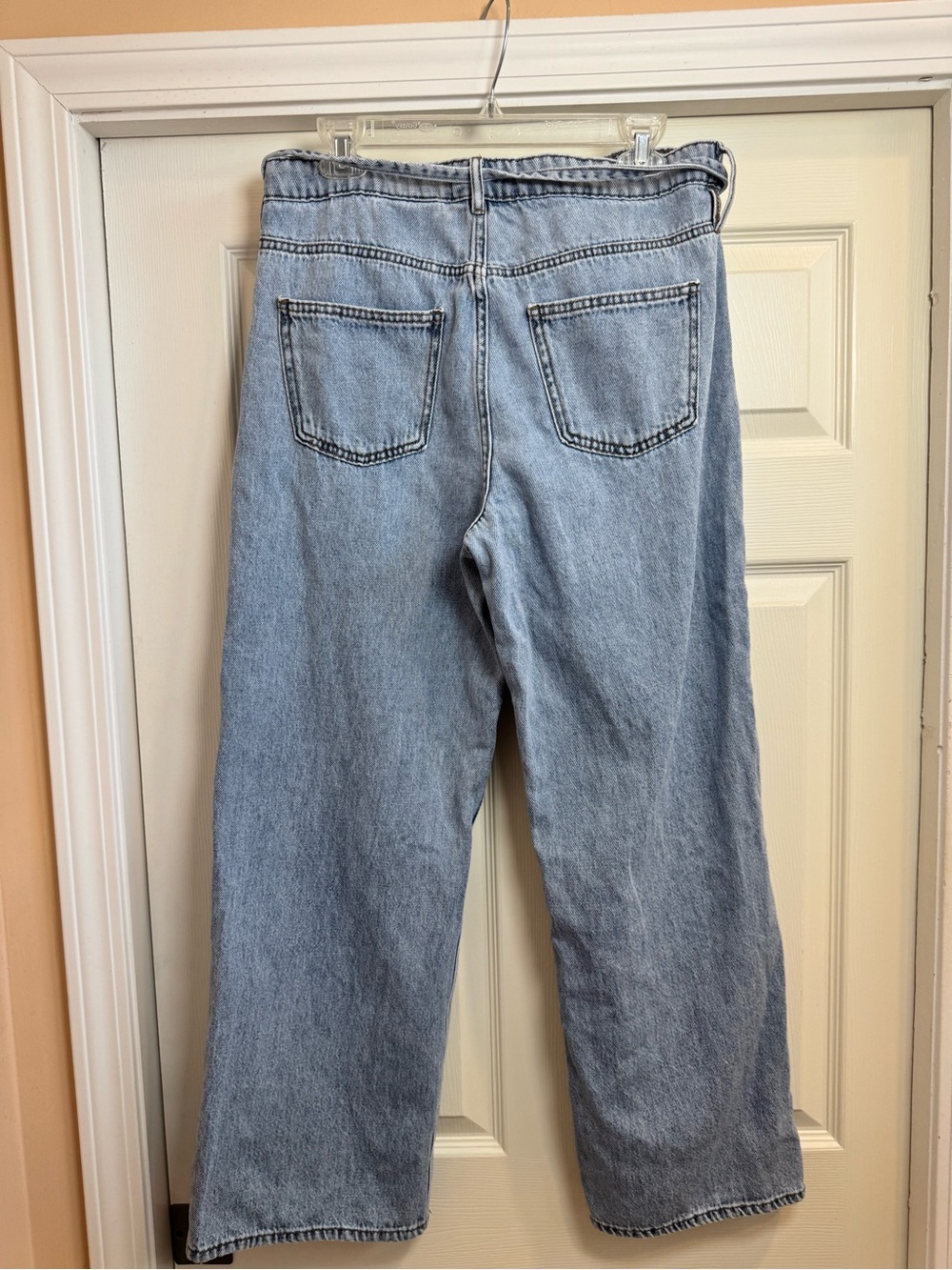Buffalo Cropped Ankle Jeans Light Blue Jeans with Drawstring - sz 12 - Picture 7 of 11